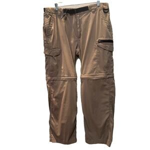 BC Clothing Co Pants Mens 36x30 Brown Convertible Cargo Hiking Outdoor Belted